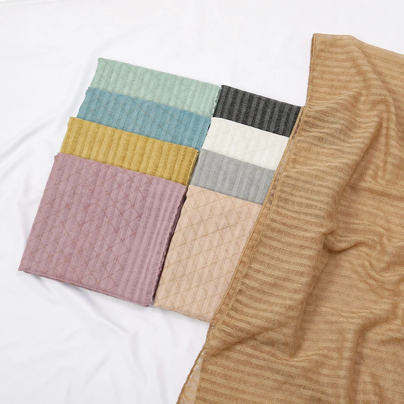 Новый Блестящий Шиммер мусульманский хлопковый хиджаб шарф для женщин головной