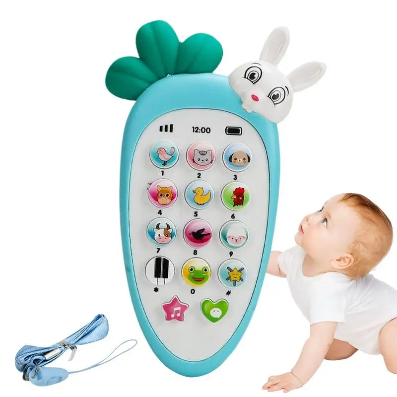 

Милые детские игрушки с морковкой, двуязычный телефон, прорезыватель, музыкальная игрушка с голосом, раннее образование, детский подарок