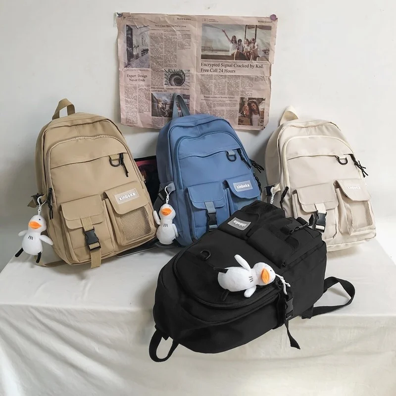 

Winter Fashion Women Backpack Nylon Waterproof School Bag For Girls Large Capacity Backpacks With Many Pockets Bookbags 2022