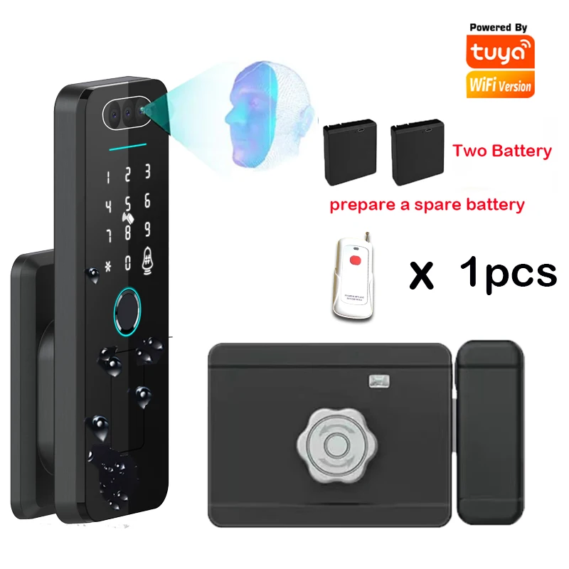 

Умный Дверной Замок Tuya WiFi С 3D-распознаванием Лиц, Водонепроницаемый, С Перезаряжаемой Батареей
