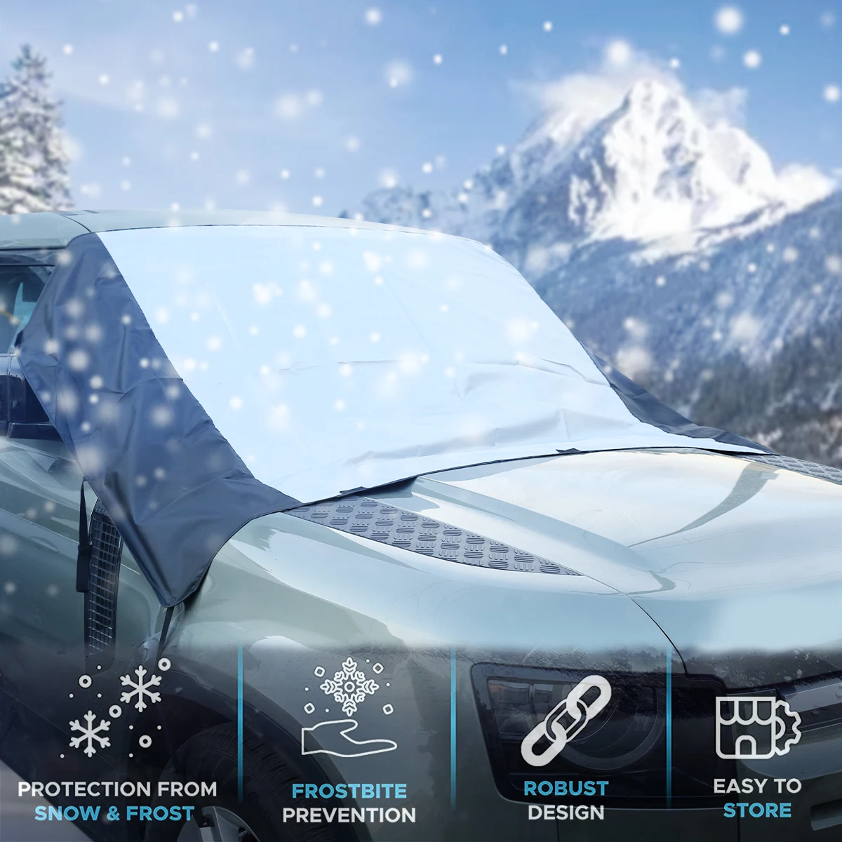 

Автомобильный Снежный чехол для Land Rover Defender 04-23, защита от снега на лобовое стекло, защита от льда, защита переднего стекла, автомобильные аксессуары