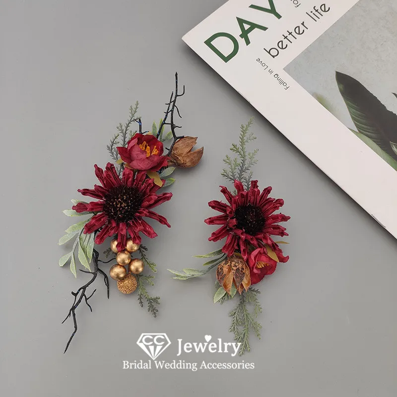 

CC Свадебные Заколки Женские аксессуары Свадебные украшения для волос обручальные заколки для волос 2 шт. романтичная заколка головной убор ...