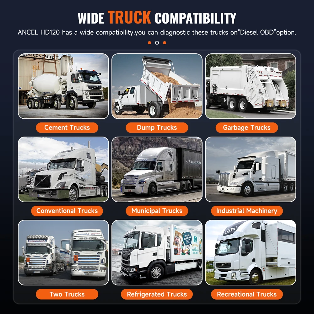 ANCEL Trucker Series HD120 Bluetooth Heavy Duty Truck Scanner Сканер регенерации DPF для международного двигателя Volvo MaxxForce (art.: 3920cb7cd3362) - 3920cb7cd3362