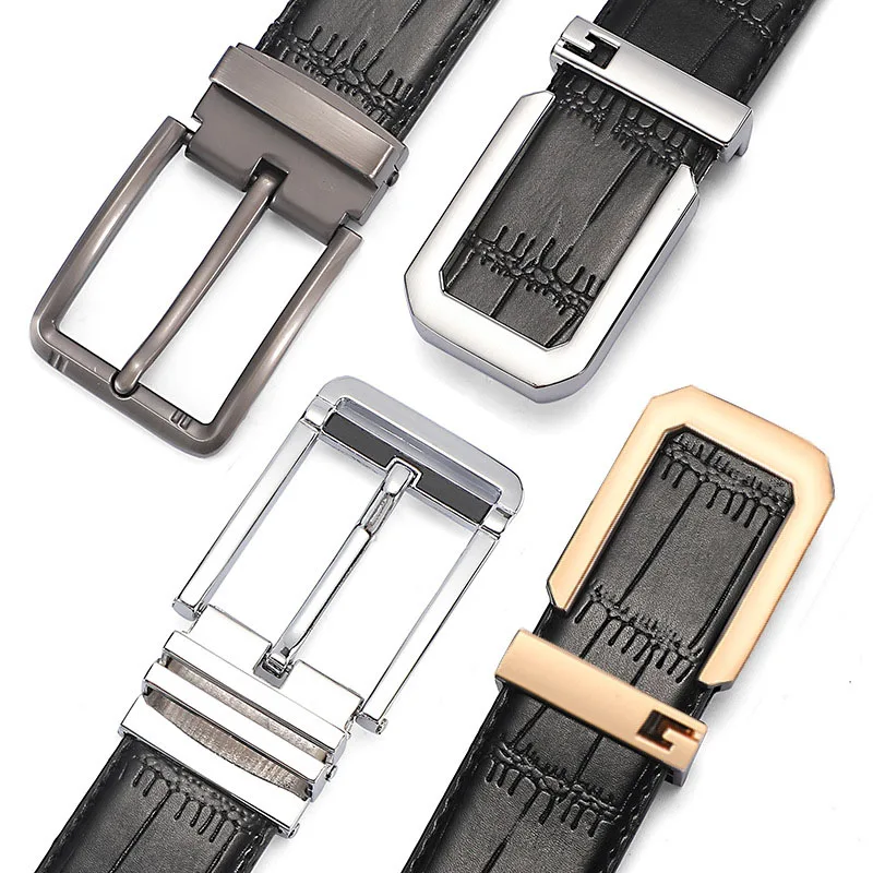 

Мужской ремень из натуральной кожи с тиснением под крокодиловую кожу