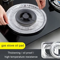 10 pieces thickened aluminum foil square round cooktop gas stove covers for top gas stove oil and anti fouling cleaning pads