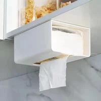 multifunctional tissue box kitchen no punching wall mounted storage box bathroom household napkin paper box boite de rangement