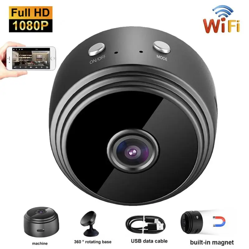 

WIFI A9 HD 1080P Wireless Webcam Mini Webcam Can Be Manually 360°rotated Camera For Live Video Call Conference Work