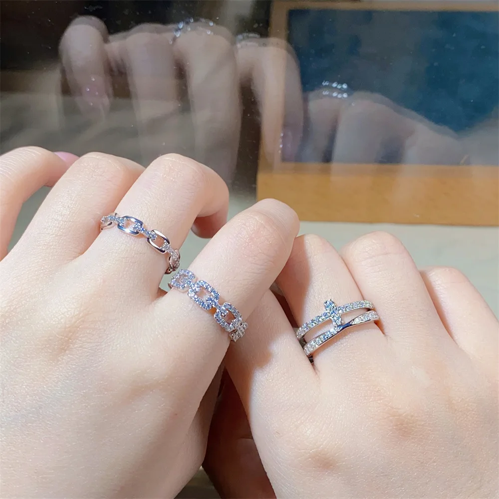 Роскошное 18-каратное золото белое твердая платина PT950 женское кольцо с