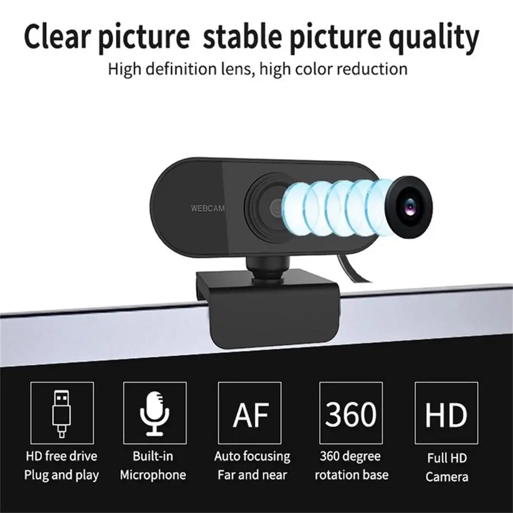 

1080p Full Hd Webcam Built-in Microphone Usb Plug Web Cam Compatible For Laptop Youtube Xbox Skype Pc Computer