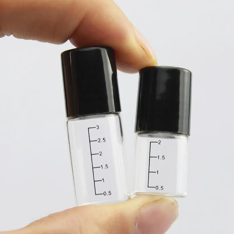 

30pack/50pack 2ml 3ml 5ml Thin Glass Roll on Bottle With Scale Transparent Roller Glass Bottle For Essential Oils Perfume