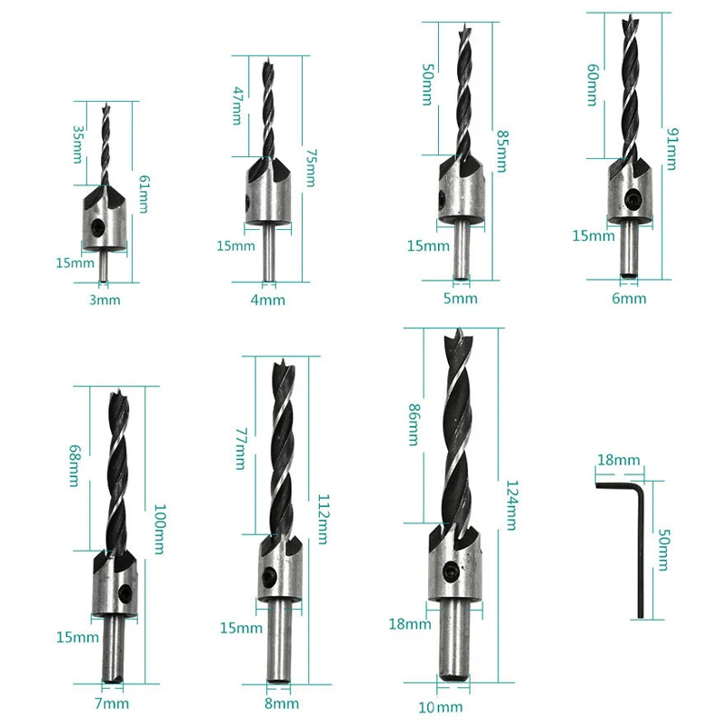4 шт./7 шт. сверла для сверления отверстий 3-6 мм