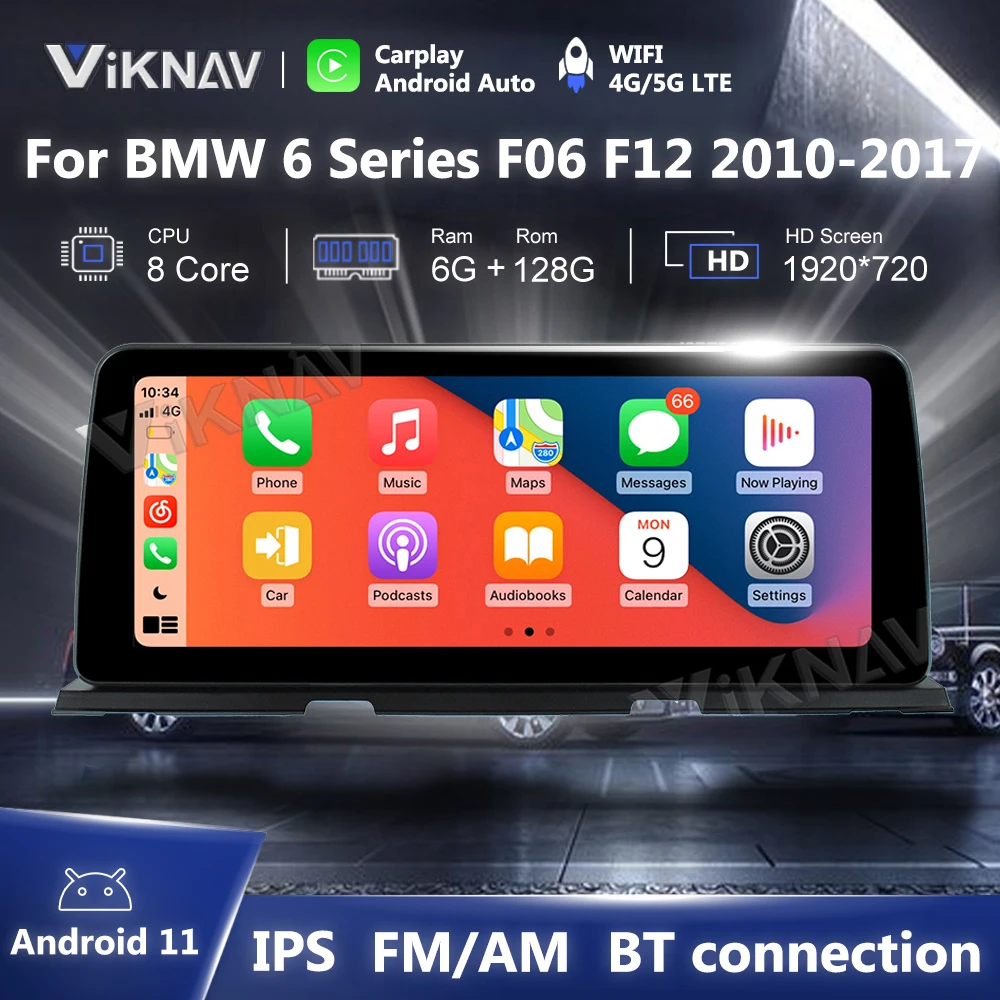 

12.3 Inch Android11 Car Radio For BMW 6 Series F06 F12 2010-2017 Multimedia Player GPS Navigation Carplay WIFI 4G Head Unit
