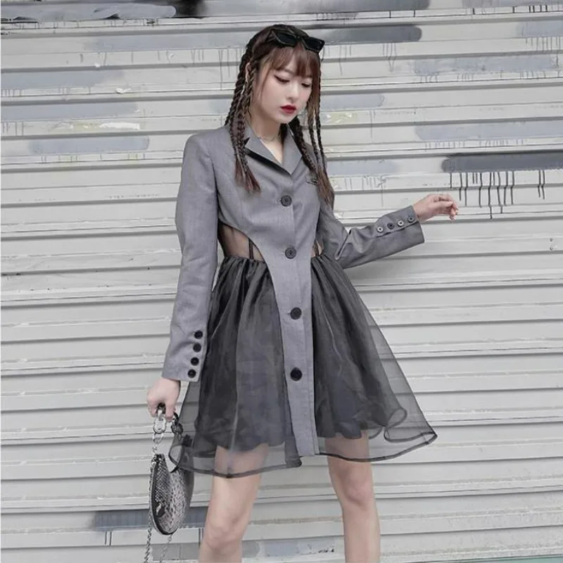 Женский комплект из 2 предметов Y2K асимметричное платье миди с длинным рукавом в