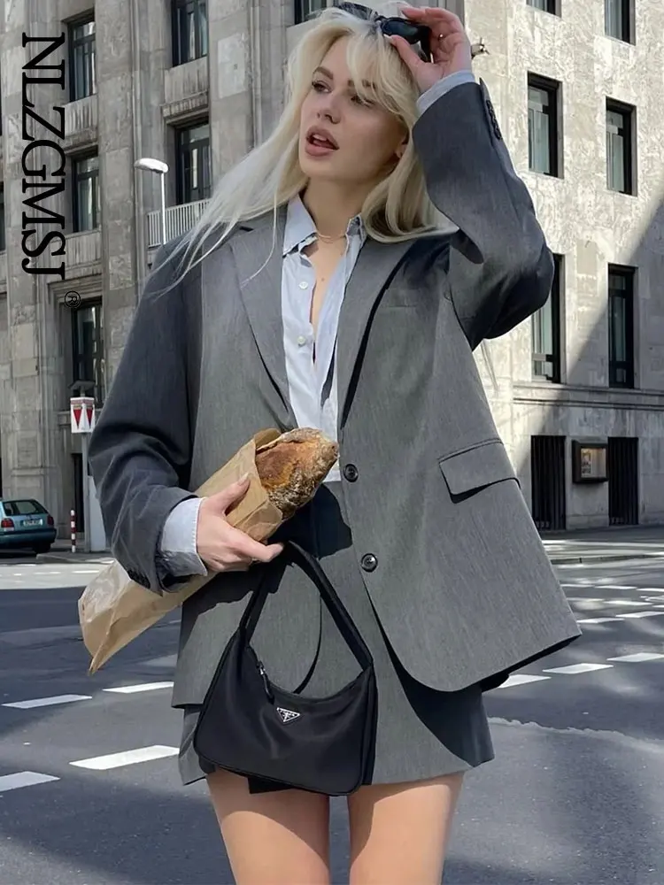 

Женский модный комплект из двух предметов Nlzgmsj, прямой блейзер с пуговицами спереди и шорты с заниженной талией и боковыми карманами, юбка