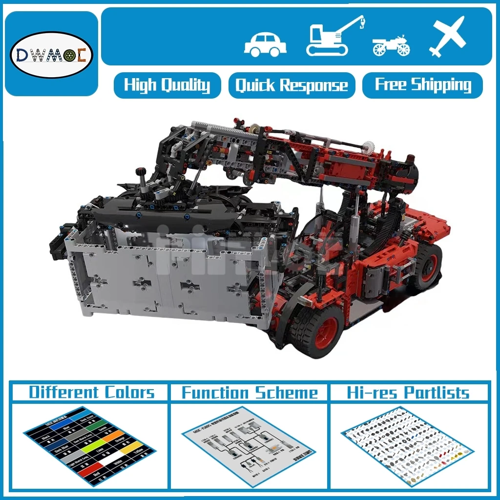 

Moc-56222 large container front crane 3500pcs splicing building block technology assembly New Year gift