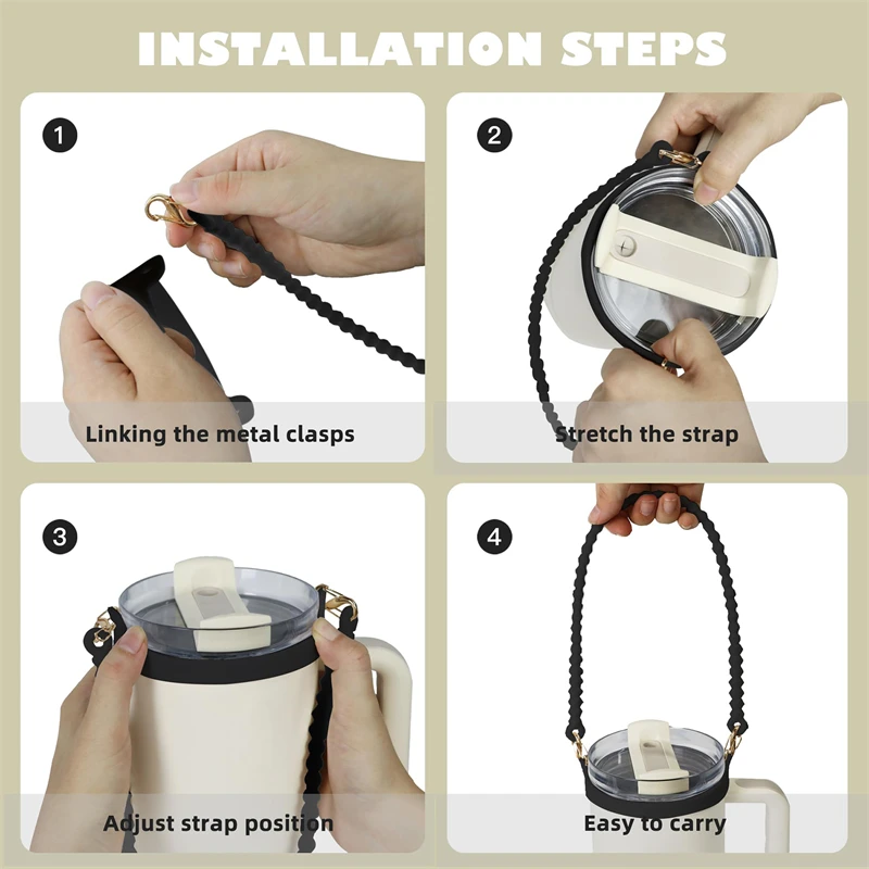 Siliconen Waterfles Handvat слинг-крюм Met Riem Past Op De Meeste 8-40 унций Flessen-Compatibele аксессуары для чашек