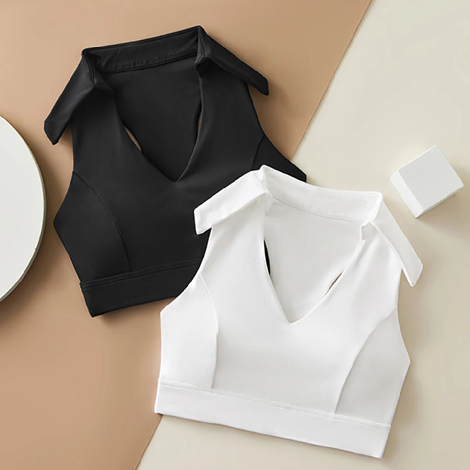 Женский укороченный топ для тенниса и тренировок со встроенным бюстгальтером