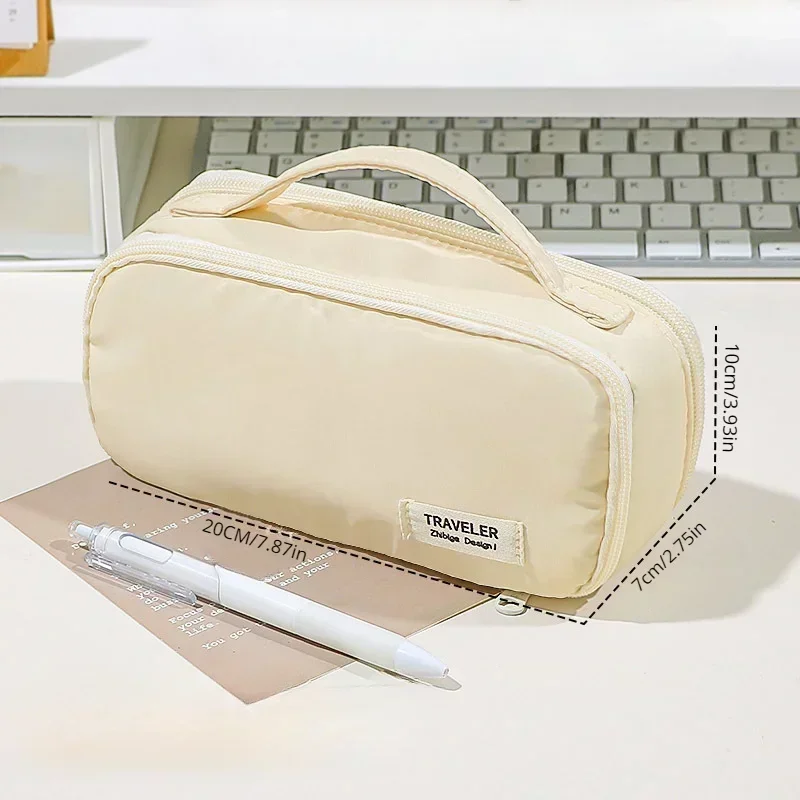 Большая вместительная фиолетовая сумка-карандаш модные корейские канцелярские