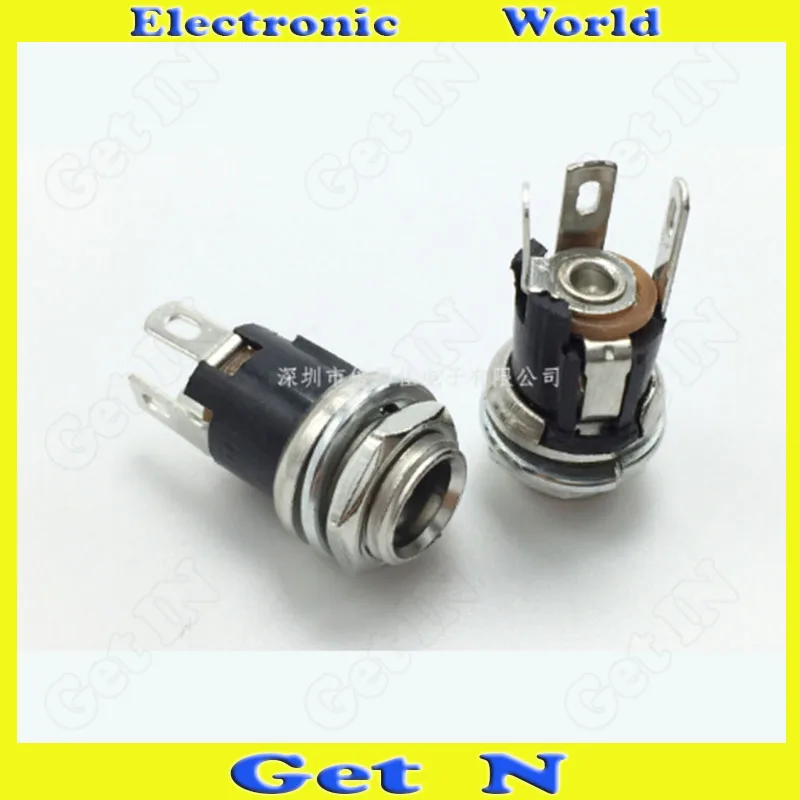 

100pcs DC-025 5.5-2.5 Metal Head DC Power Charging Socket Jack DC Receptacle DC Conector Electonic Parts
