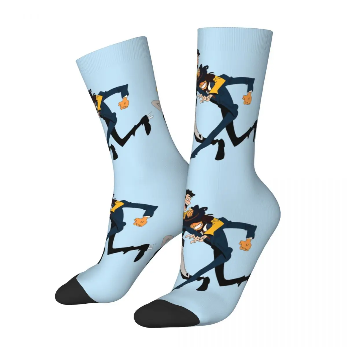 

Hip Hop Vintage Design Anime Crazy Men's Compression Socks Unisex Lupin the Third Plot Action Crime Japan Street Style Crew Sock