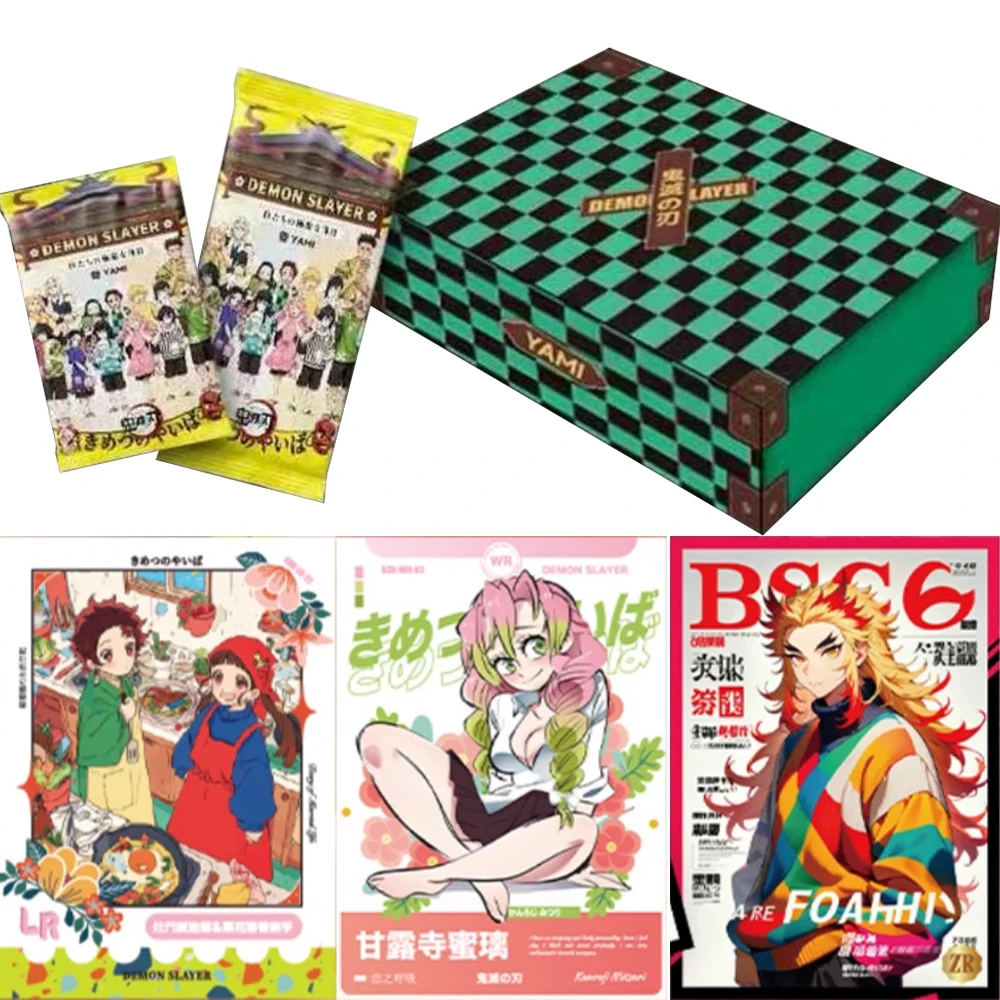 Demon Slayer Card Devil Killer Rare PET Deluxe Edition Cards Nezuko Tanjiro Kanawo Anime Character Collection Toys Gifts