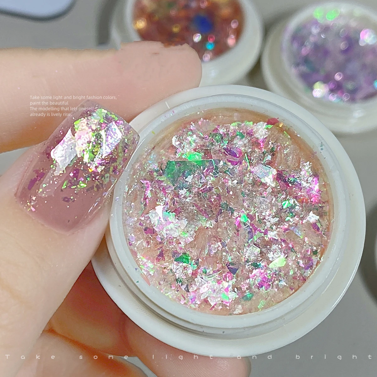 6 цветов/набор ультратонкие хлопья для ногтей с опалом Авроры волшебное зеркало