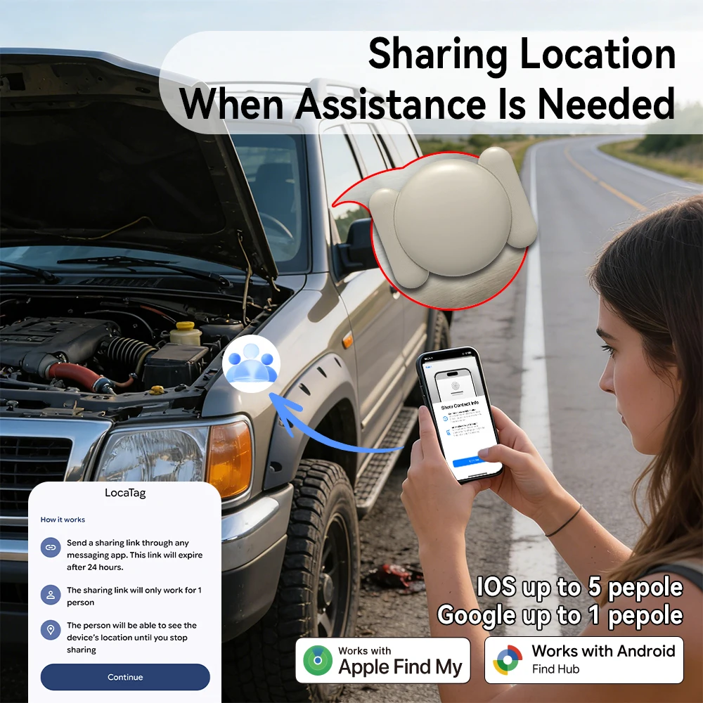 Фото Набор из 4 штук: Магнитный водонепроницаемый трекер-поиск для Apple Find My/Google Find Hub, устройство для предотвращения потери, совместимое с IOS/Google Smart Tag №4