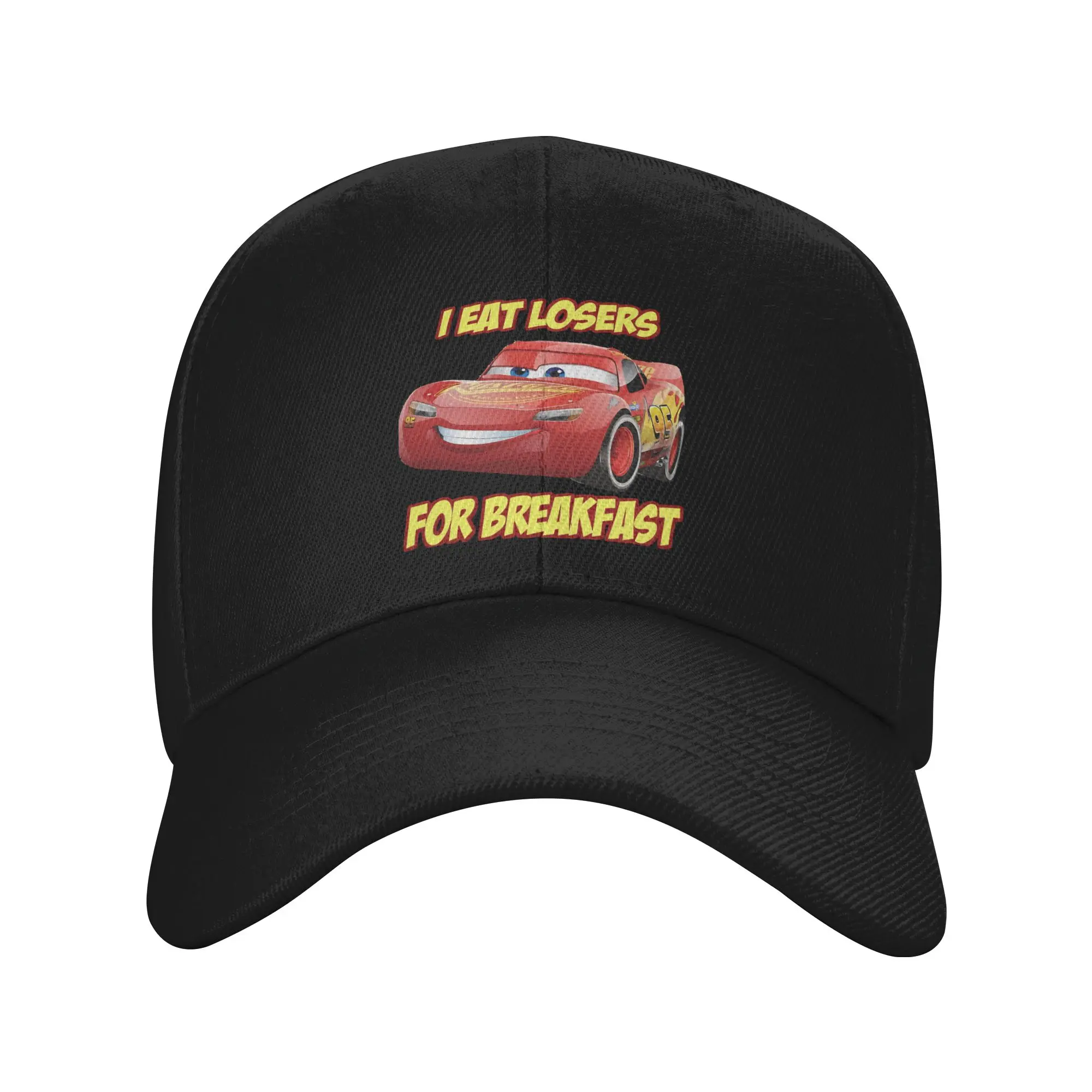 Фото Бейсболка Lightning Mcqueen из мультфильма «Машинки», модные кепки в стиле хип-хоп, весенние бейсболки для женщин и мужчин, бейсболки в стиле хиппи для бега №1