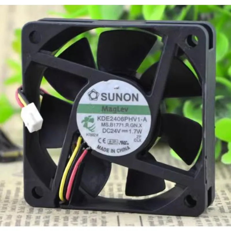 Оригинальный вентилятор ЦП для TAJUN, 6 см, 24 В, 1,7 Вт, KDE2406PHV1-A, 3-проводной бесшумный вентилятор 6015, 60x60x15 мм
