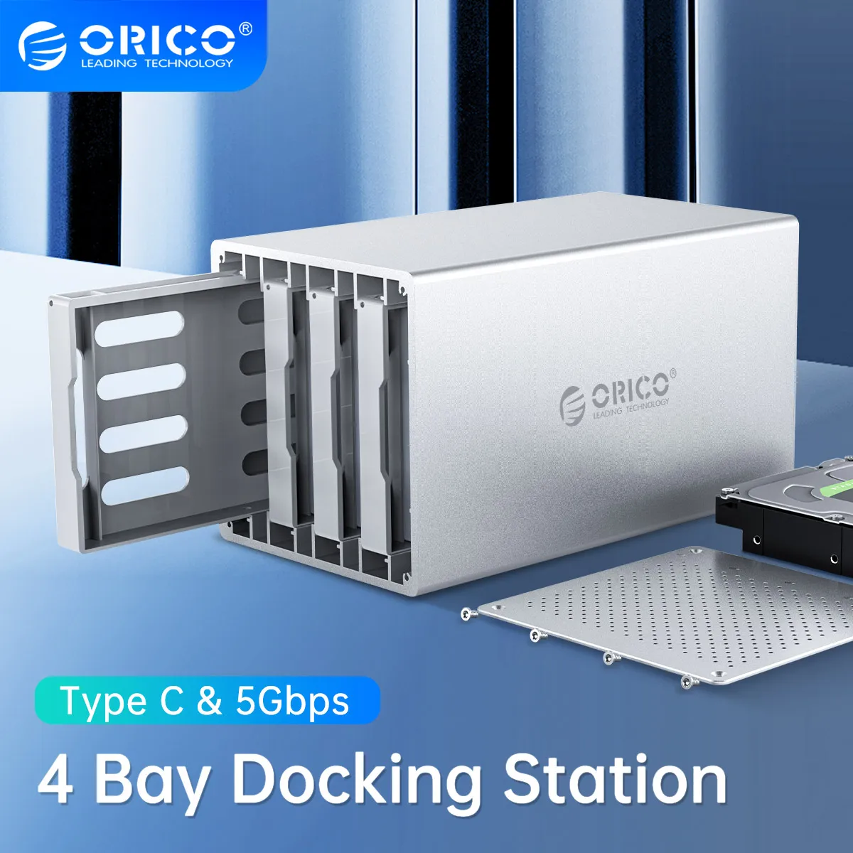 

ORICO WS Series 3,5 ''4 Bay SATA3.0 to Type C HDD корпус 5 Гбит/с, высокоскоростной HDD, поддержка 4*10 ТБ, жесткий диск HDD