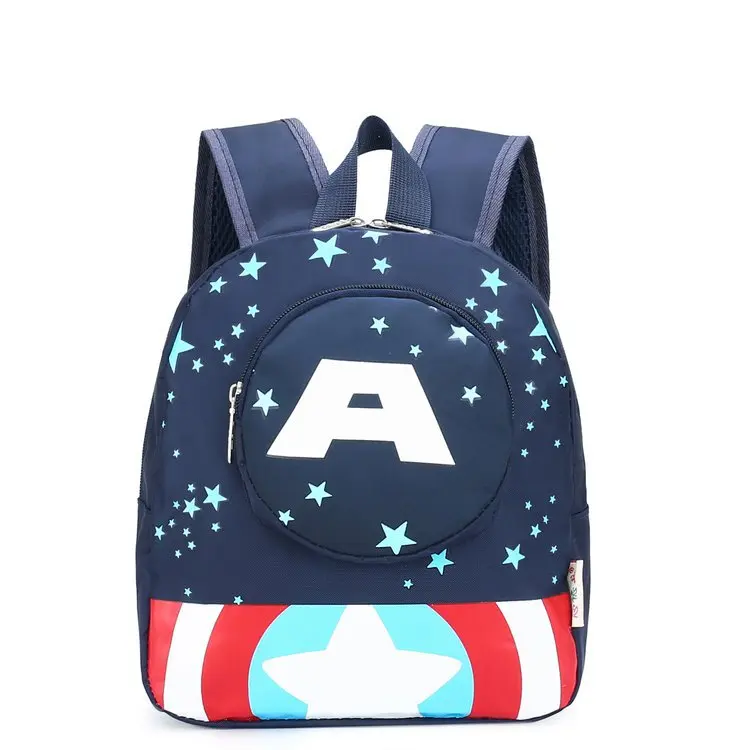 New Kindergarten Backpack Captain America Spider-Man Anime Print Children's School Bag Boys Snack Travel Backpack for 3-12Y enlarge