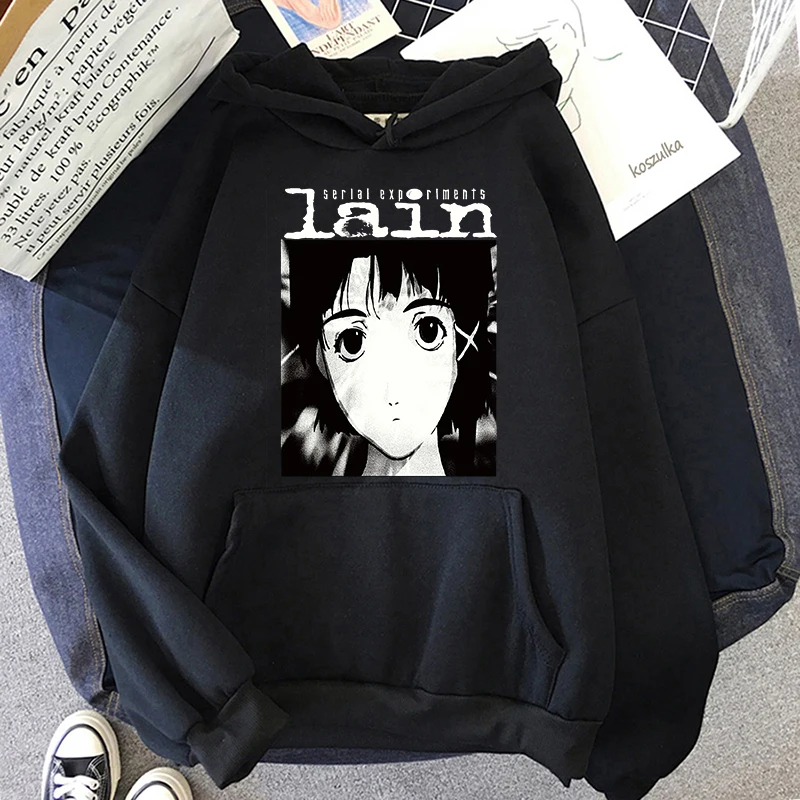 

Serial Experiments Hoodie Manga Iwakura costume unisex hoodie Autumn fashion sweatshirt Pocket style tops Streetwear