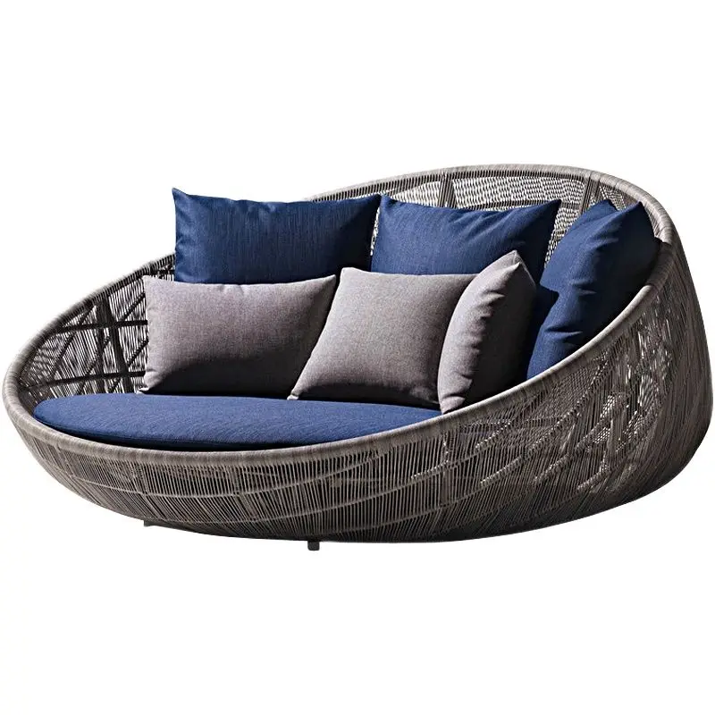 

Outdoor Rattan Daybed: Aluminum Wicker Couch with Cushion - Weather Resistant for Patio Garden, Home/Office Leisure
