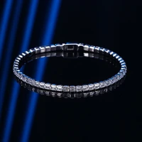 wpb 925 sterling silver hip hop t square diamond tennis bracelet men 2 5mm3mm high carbon diamond bracelet women luxury jewelry