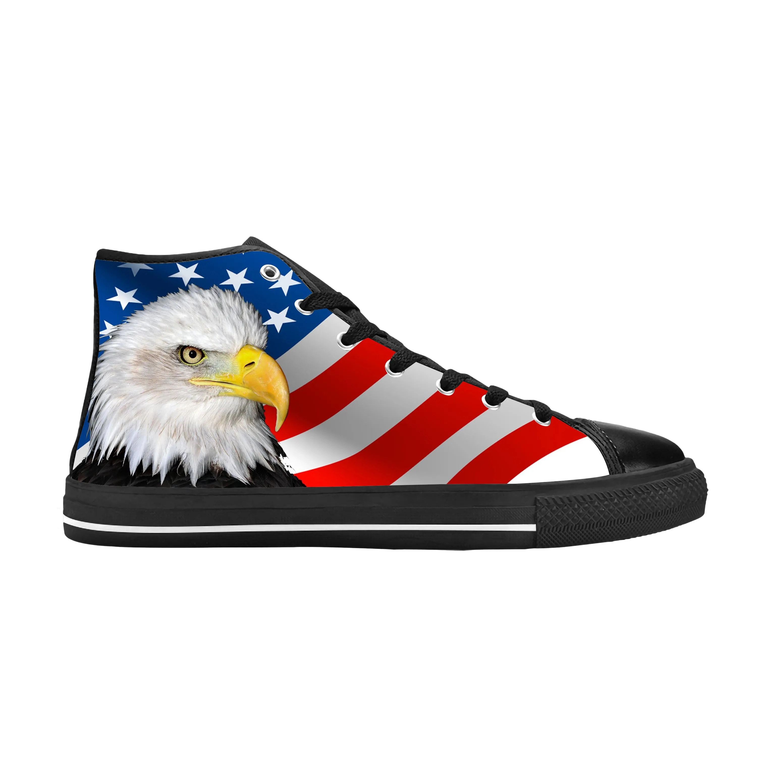 

American Flag Eagle Bald America USA Patriotic Casual Cloth Shoes High Top Comfortable Breathable 3D Print Men Women Sneakers
