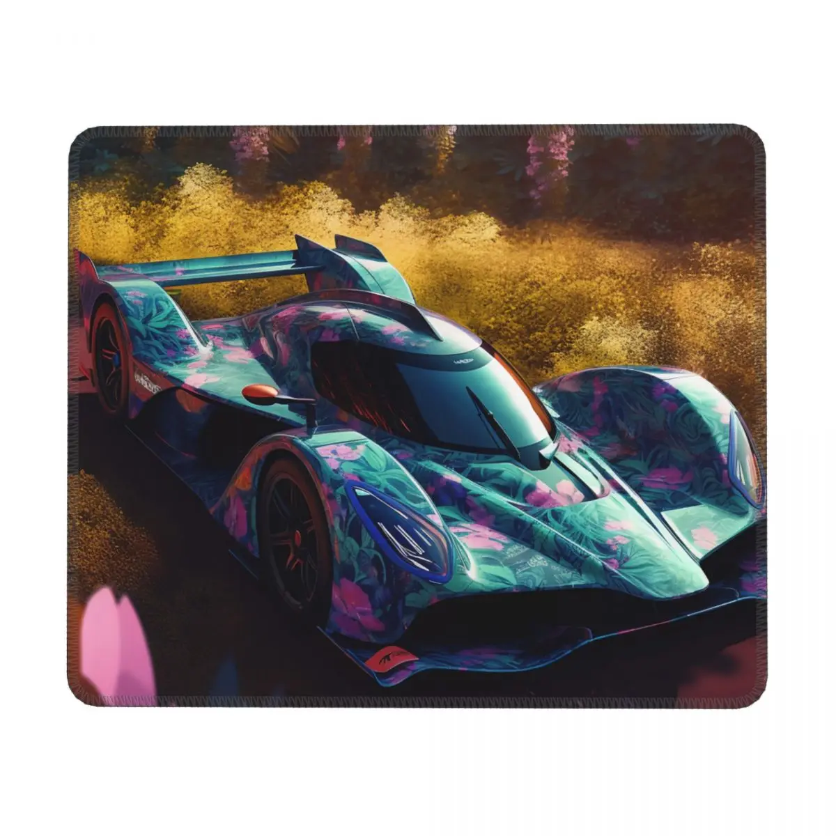 

Dazzling Sports Car Horizontal Print Mouse Pad Colorful Painting Neon Rubber Office Mousepad Non Slip Vintage Fantasy Mouse Pads