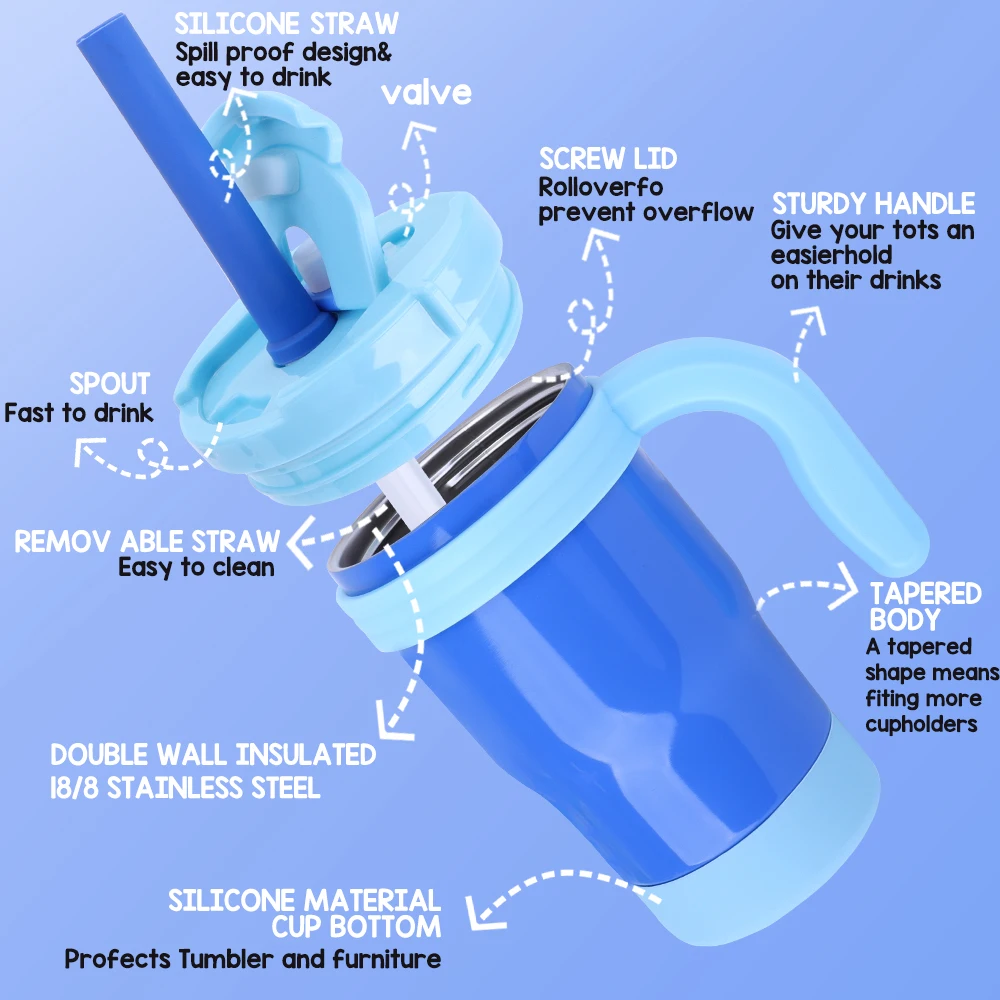 420 мл детский изолированный стакан с соломой герметичный термос ручкой дорожная