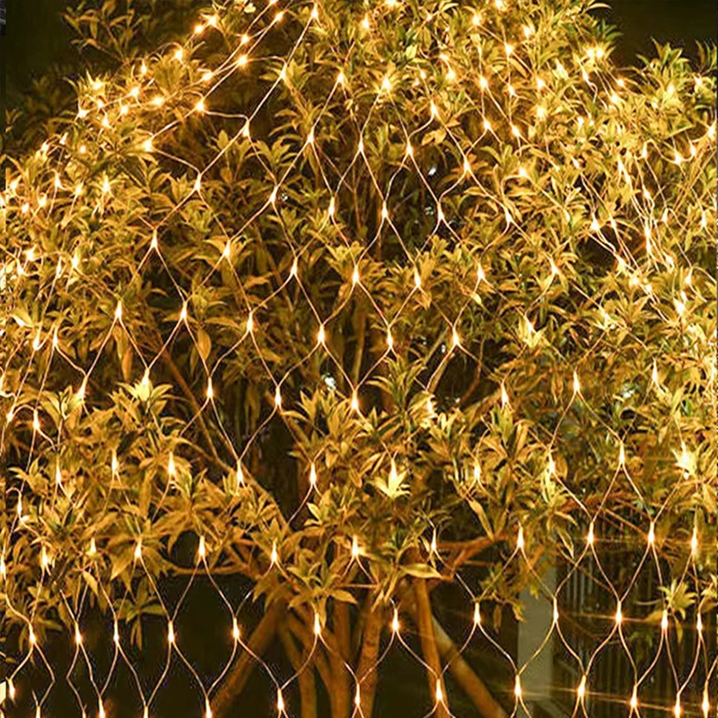 

6MX4M Led Net Lights EU 220V Wedding Decoration Christmas Fairy String Light Outdoor Holiday Festival Multi Outdoor Garden Lamp