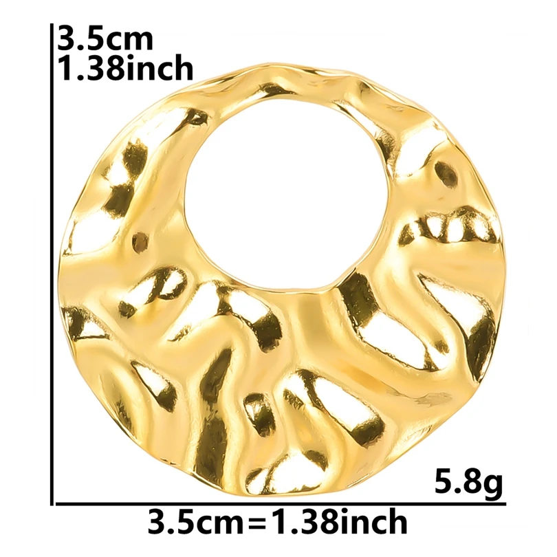 3pcs Stainless Steel Charms For Earrings Making Supplies Metal Jewelry Irregular Geometry Hollow Round Pendants Handmade Crafts