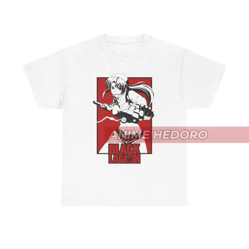 Футболка унисекс с аниме Черная лагуна футболка рисунком Revy рубашка Waifu Manga