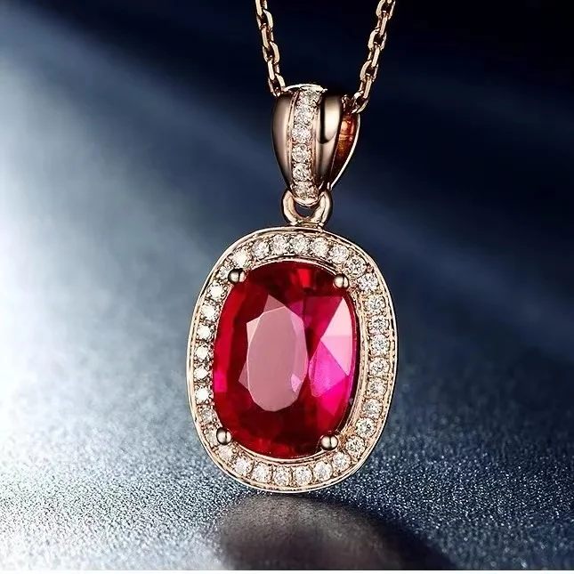

red tourmaline necklace female noble luxury jewel pendant
