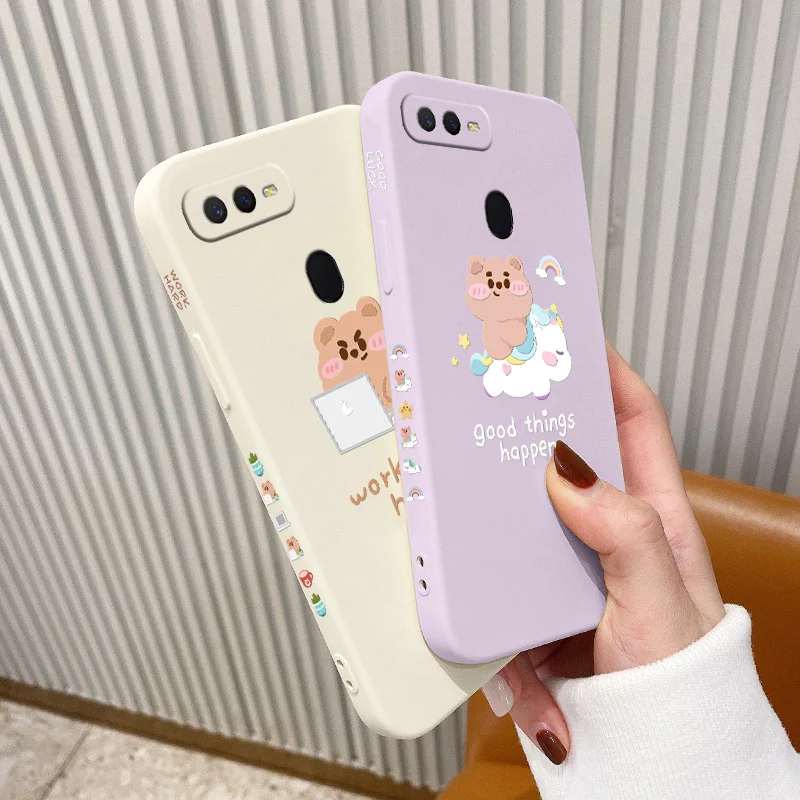 

Rainbow Bear Phone Case For OPPO A9 A5 A7 A5S A3S A12 A15 A15S A16 A54 A74 A31 A33 A53 2020 A72 A83 A92 4G 5G Silicone Cover