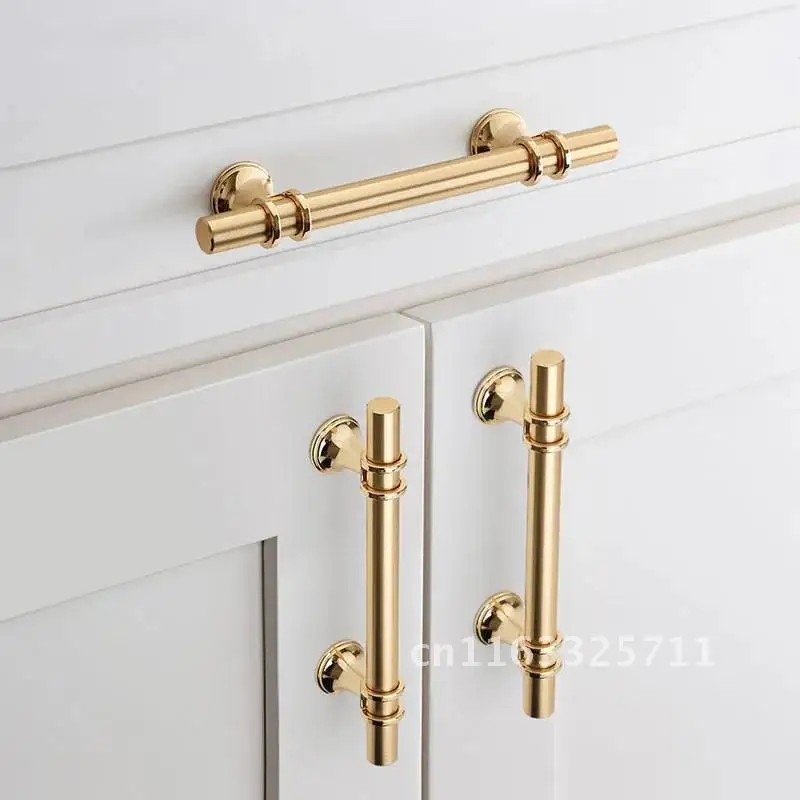 Золотая Ручка для мебели ручка шкафа и ящика ручки кухонная черная