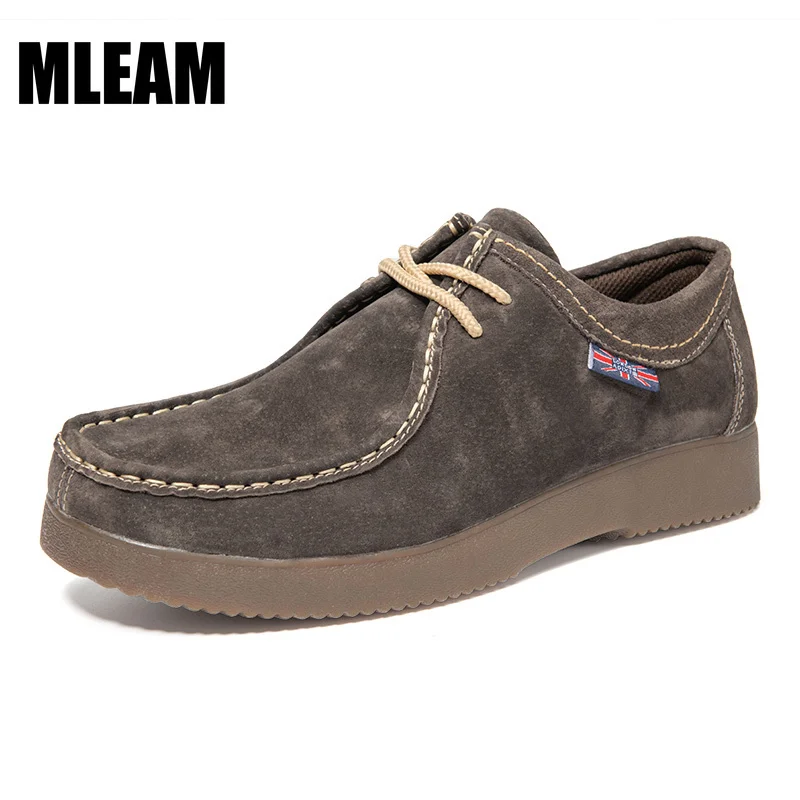 

Мужские замшевые туфли из коровьей кожи, женская повседневная кожаная обувь на шнуровке, весенние мужские уличные рабочие кроссовки, ретро ...