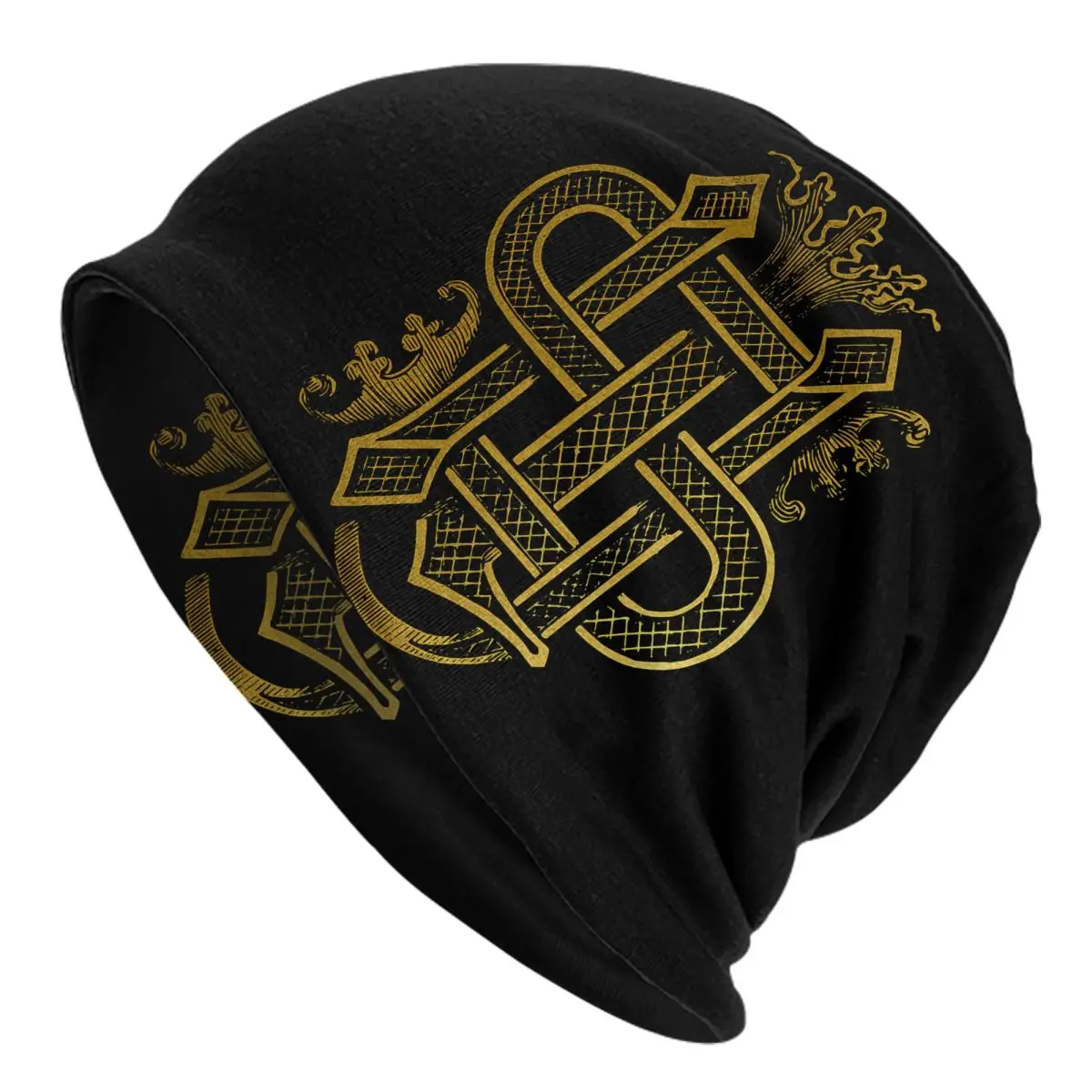 Christogram IHS Vintage Engraving Adult Men's Women's Knit Hat Keep warm winter knitted hat