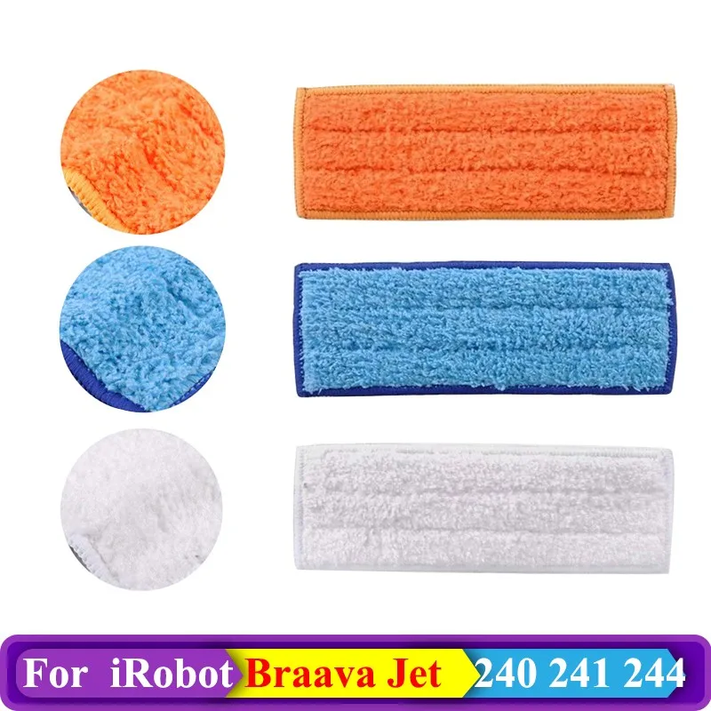 

Washable Wet Mopping Pads Damp Pads Dry Pad Cloth For iRobot Braava Jet 240 241 Cleaner Robot Spare Parts Rag Replacement kit