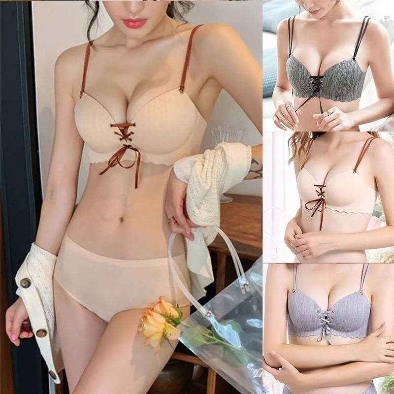 

Women's Self-adhesive Strapless Bandage Bra Women's Underwear Invisible Bra Word Shoulder Dress Underwear Gathered Fixed Sexy