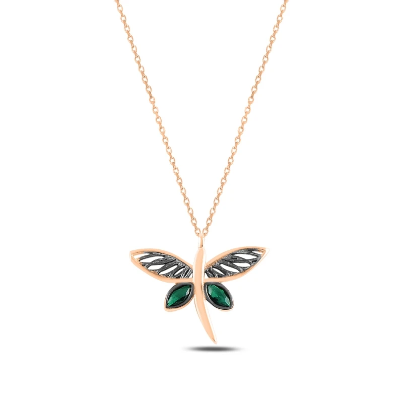 

Silver 925 Sterling Dragonfly Zircon Cubic Zirconia Necklace