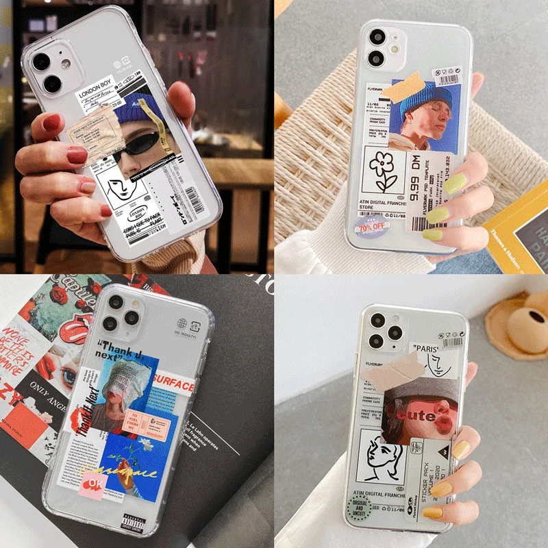 

Прозрачные скульптурные мягкие чехлы из ТПУ для телефонов Huawei Honor 20 20S Y9 Prime 2019, прозрачные силиконовые чехлы с бирками для Enjoy 10 Pro