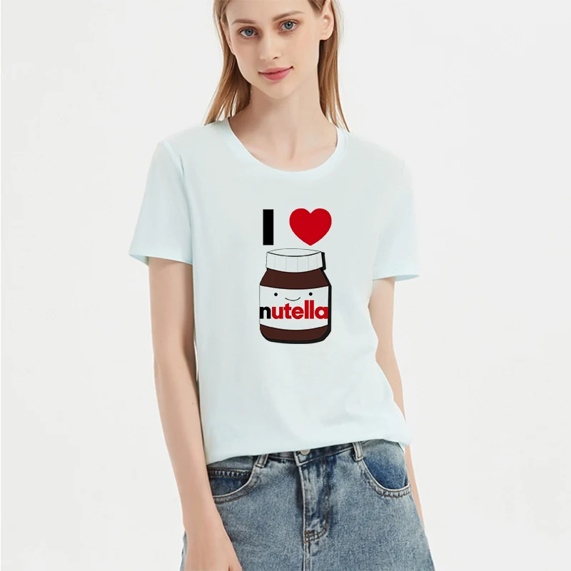 

Women's T-shirts Casual Tops Clothing Nutella Girl Oversized T-shirt Short Sleeve Fashion Female T Shirts For Women Woman Girls